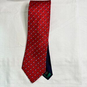 Tommy Hilfiger Red with Blue and white accents Men's 100% Silk Tie
